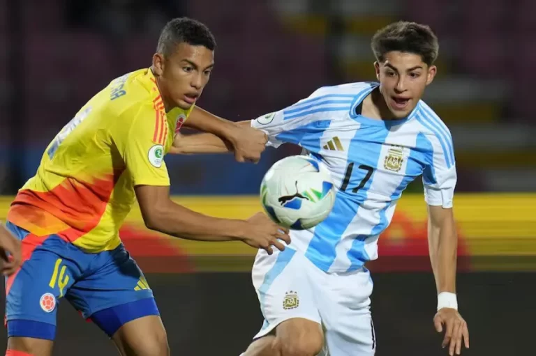 La selección argentina Sub 20 empató 1-1 con Colombia en el Sudamericano gracias a un gol del Diablito Echeverri